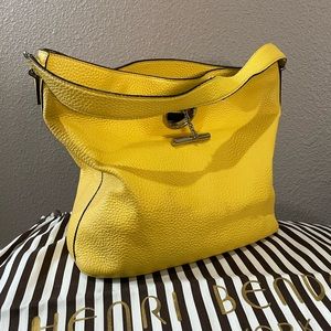 Henri Bendel bright yellow shoulder tote